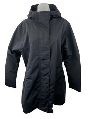 Athleta Women's Black Long Sleeve Hooded Hiking Hunting Athletic Coat Jacket XL